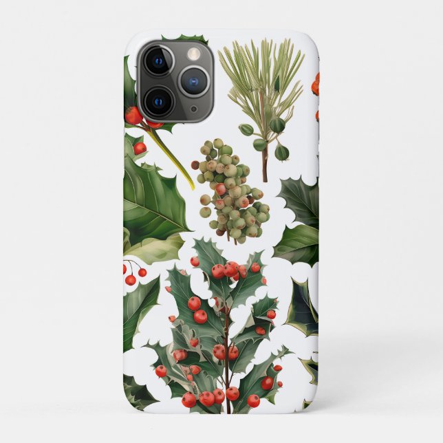 Christmas Berries Holly Leaves. Christmas Berries Case-Mate iPhone Case (Back)