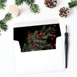 Christmas Berries & Pine - Black Envelope<br><div class="desc">Complete your wedding,  graduation,  or party suite with your Christmas Berries & Pine envelopes.  Add your address or order blank and get address labels to complete the look.</div>