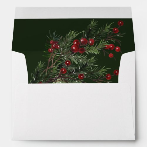 Christmas Berries  Pine _ Green Envelope