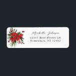 Christmas Berries&Pine Red Floral Return Address 2 Label<br><div class="desc">Complete your invitations or greeting cards with your Christmas Berries & Pine Red Floral Return Address Labels.

To use the address label- choose from two cursive fonts,  a print font,  or long name font for the name. You can use a 3rd line for the address in the address place.</div>