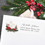 Christmas Berries & Pine Red Floral Return Address Label<br><div class="desc">Complete your invitations or greeting cards with your Christmas Berries & Pine  Red Floral Return Address Labels.

To use the address label- choose from two cursive fonts,  a print font,  or long name font for the name. You can use a 3rd line for the address in the address place.</div>
