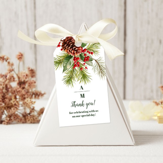 Christmas Berries & Pine Wedding Gift Tags (Creator Uploaded)