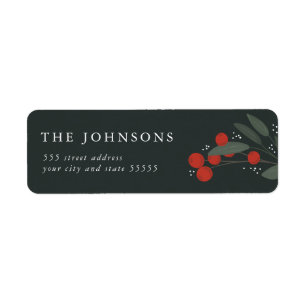 Christmas Berries Return Address Label