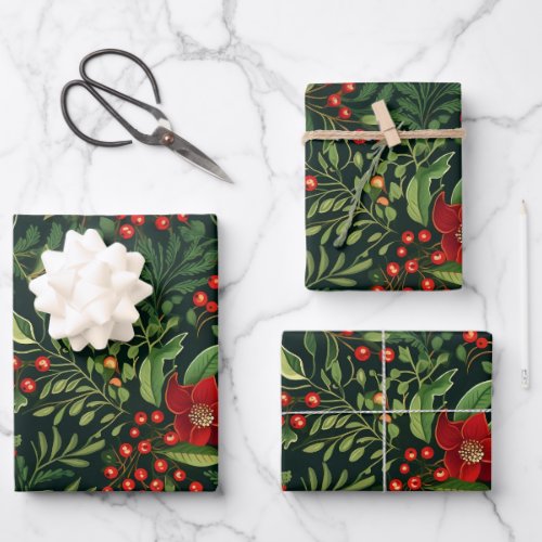 Christmas Berries Wrapping Paper Sheets