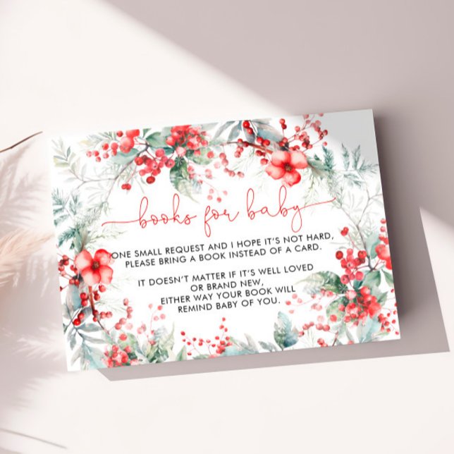 Christmas Berry Baby Shower Book for Baby Card (Creator Uploaded)