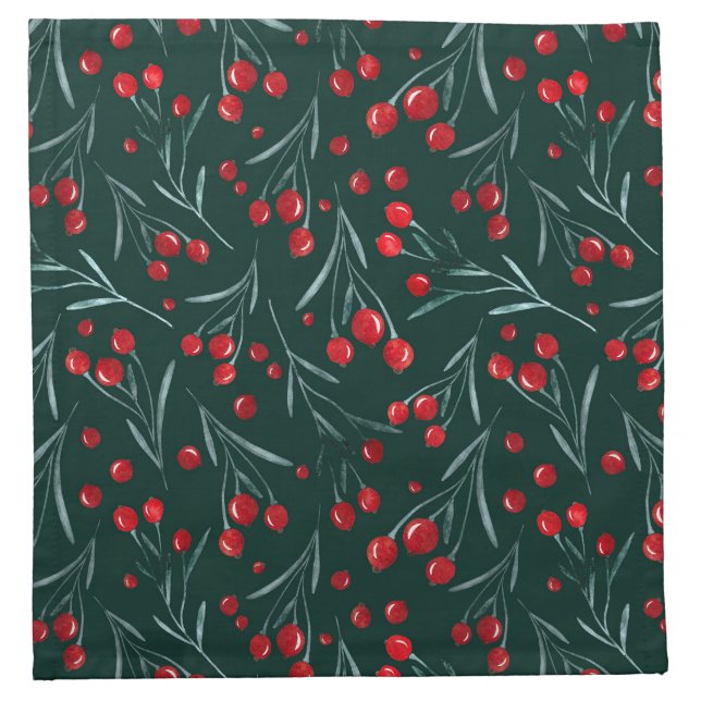 Christmas Berry Paper Napkins – Holiday Party (Front)
