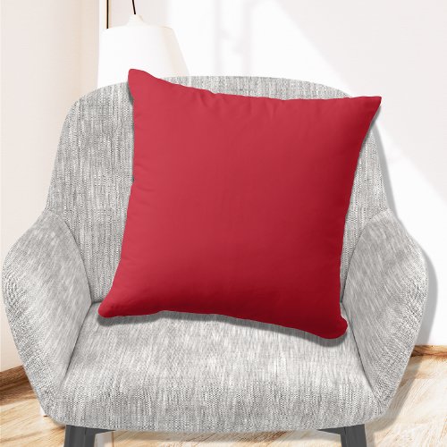 Christmas Berry Red Modern Solid Basic colored Throw Pillow