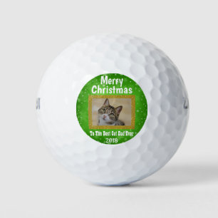 Christmas Best Cat Dad Ever Pet Photo Golf Balls