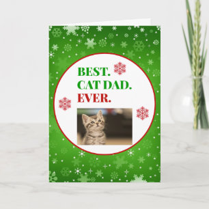 Christmas Best Cat Dad Ever Photo Card