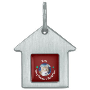 Christmas, Best Cat Ever , Cat Photo , Pet ID Tag