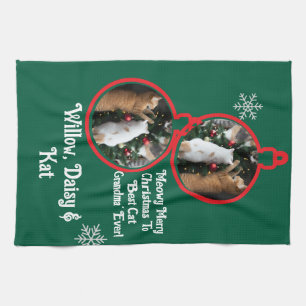 Christmas Best Cat Grandma' Kitchen Towel