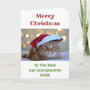 Christmas Best Cat Grandparents Ever Photo Card