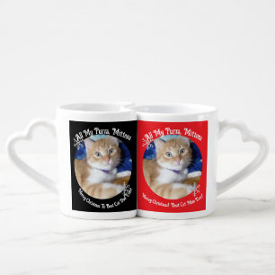 Christmas, Best Cat Mom / Dad Ever , Cat Photo , Coffee Mug Set