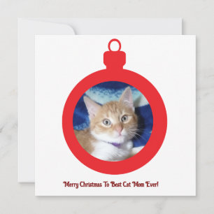 Christmas, Best Cat Mom Ever , Flat Card