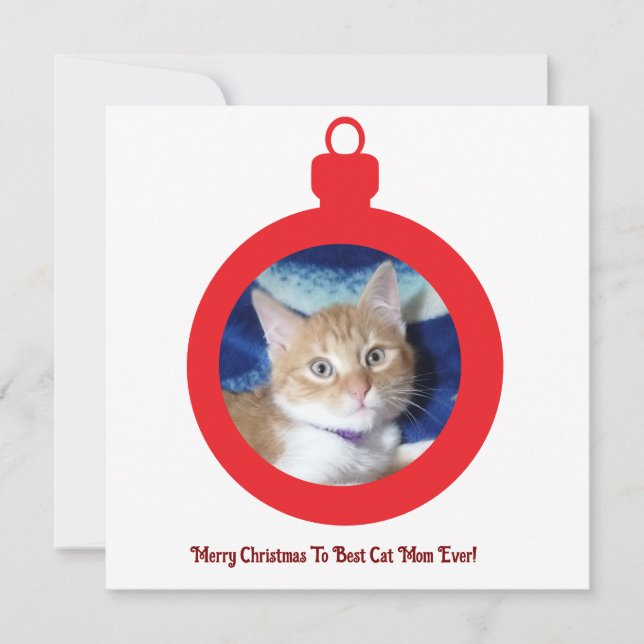 Christmas, Best Cat Mom Ever , Flat Card (Front)