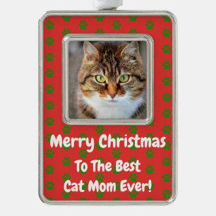 Christmas Best Cat Mom Ever Pet Photo Ornament