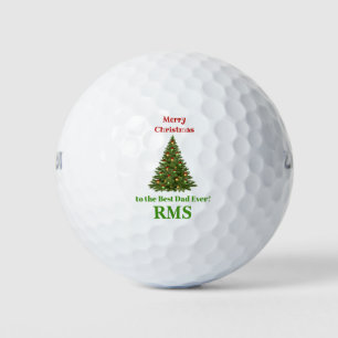 Christmas Best Dad Ever Custom Monogram Golf Balls