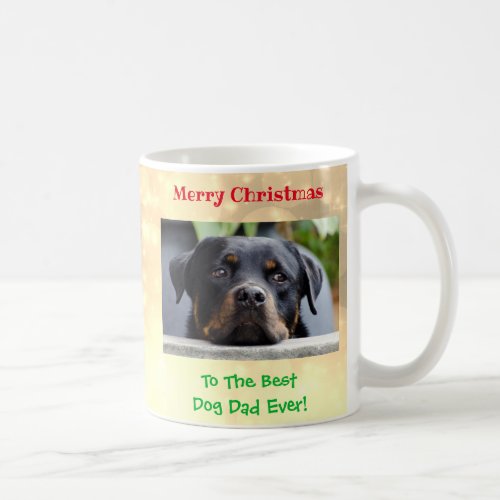 Christmas Best Dog Dad Ever Pet Photo Coffee Mug