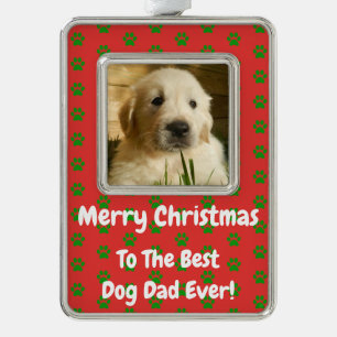 Christmas Best Dog Dad Ever Pet Photo Ornament