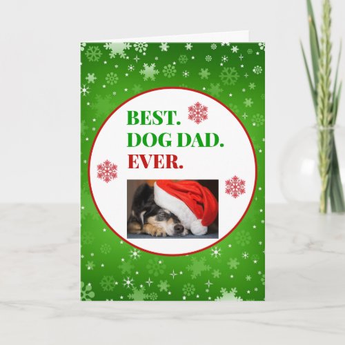 Christmas Best Dog Dad Ever Photo Card
