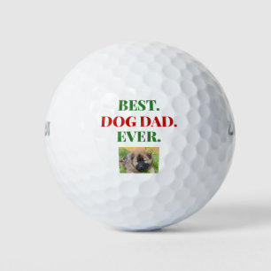 Christmas Best Dog Dad Ever Photo Golf Balls