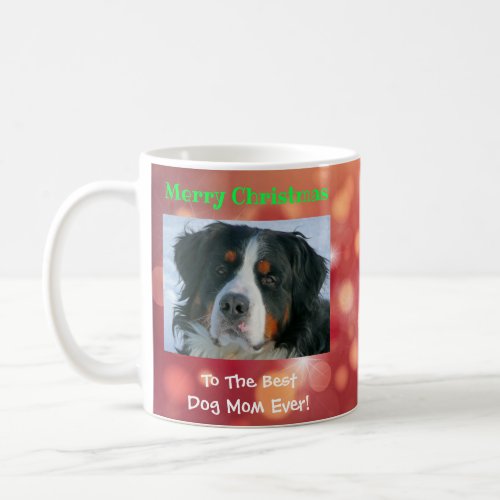 Christmas Best Dog Mom Ever Pet Photo Coffee Mug