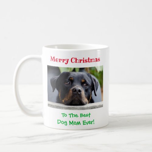 Christmas Best Dog Mom Ever Pet Photo Coffee Mug