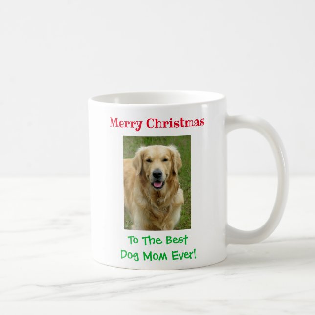 Christmas Best Dog Mom Ever Pet Photo Coffee Mug (Right)