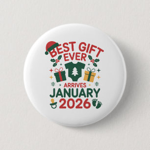 Christmas Best Gift Arrives January 2026 Couples Button