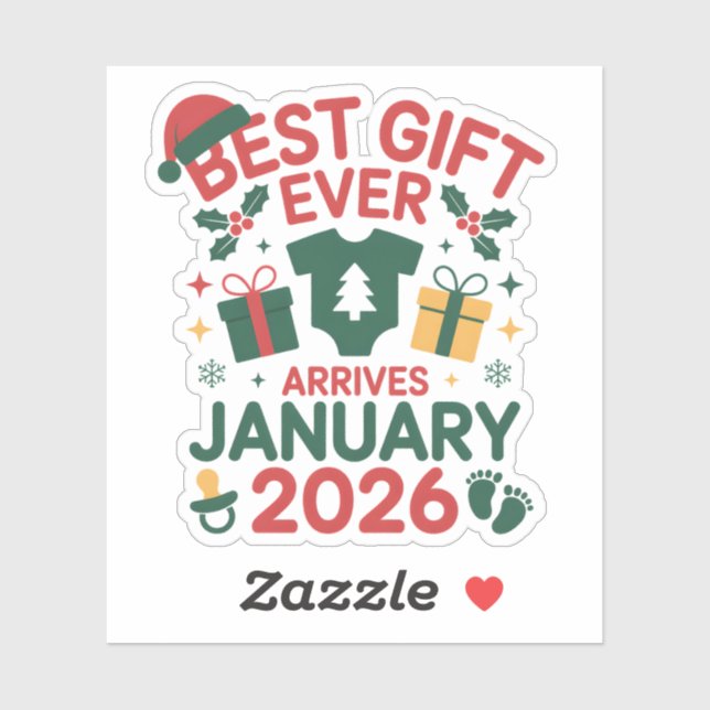 Christmas Best Gift Arrives January 2026 Couples Sticker (Sheet)