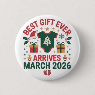 Christmas Best Gift Arrives March 2026 Couples Button
