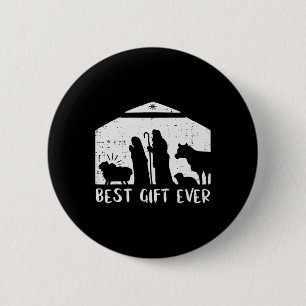 Christmas Best Gift Nativity Xmas Christian Men Wo Button