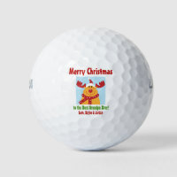 Christmas Best Grandpa Ever Name Reindeer Golf Balls