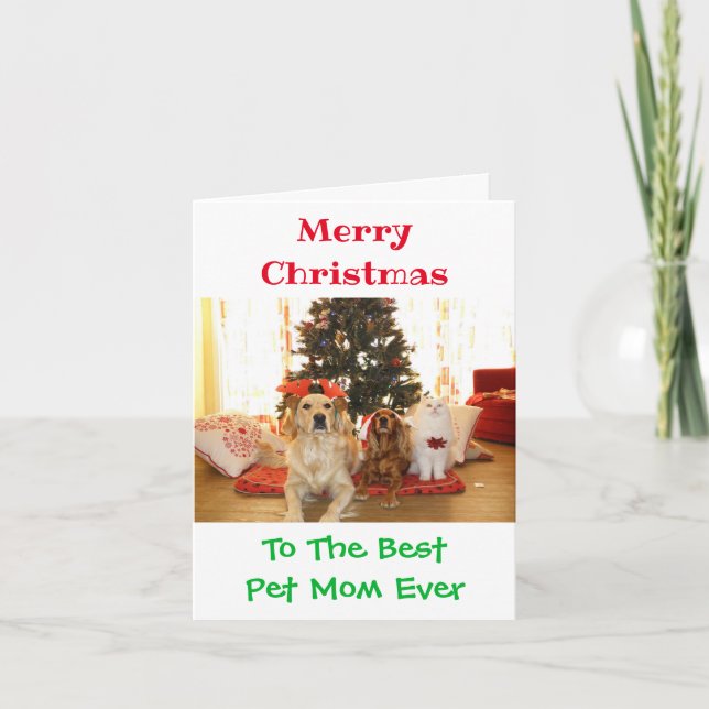 Christmas Best Pet Mom Ever Cute Photo Card (Front)