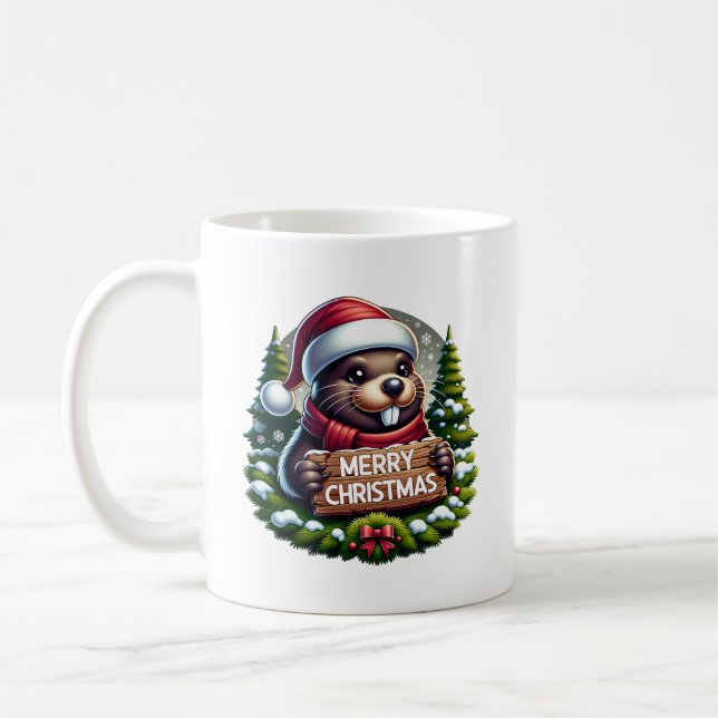 Christmas Bever Coffee Mug (Left)