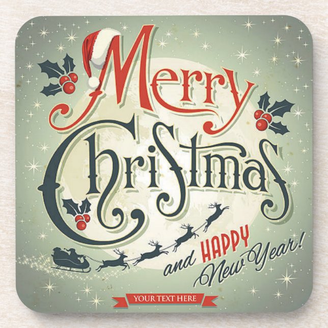  Christmas  Beverage Coaster (Front)