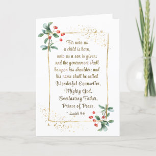 Christmas Bible Isaiah 9:6 Wonderful Counsellor Holiday Card