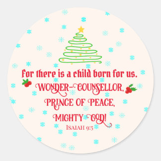 Christmas Bible reading t-shirt Classic Round Sticker