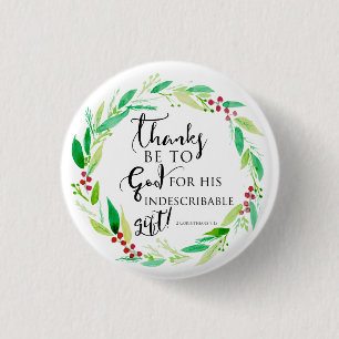 Christmas Bible Verse Christian Watercolor Chic Button
