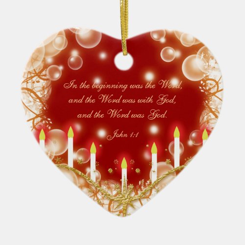 Christmas bible verse elegant traditional ceramic ornament