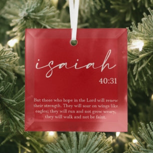 Christmas Bible Verse Glass Ornament