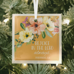 Christmas Bible Verse Glass Ornament