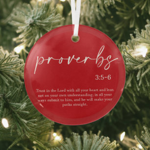 Christmas Bible Verse Glass Ornament