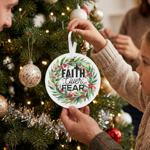 Christmas Bible verse Greenery Black Typography Ornament