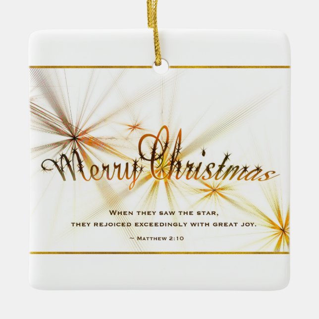 Christmas Bible Verse Modern Design Personalized Ceramic Ornament (Front)