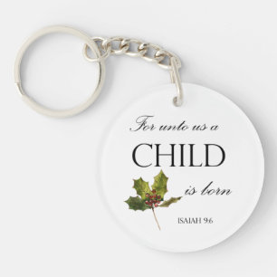 Christmas Bible Verse Round Keychain