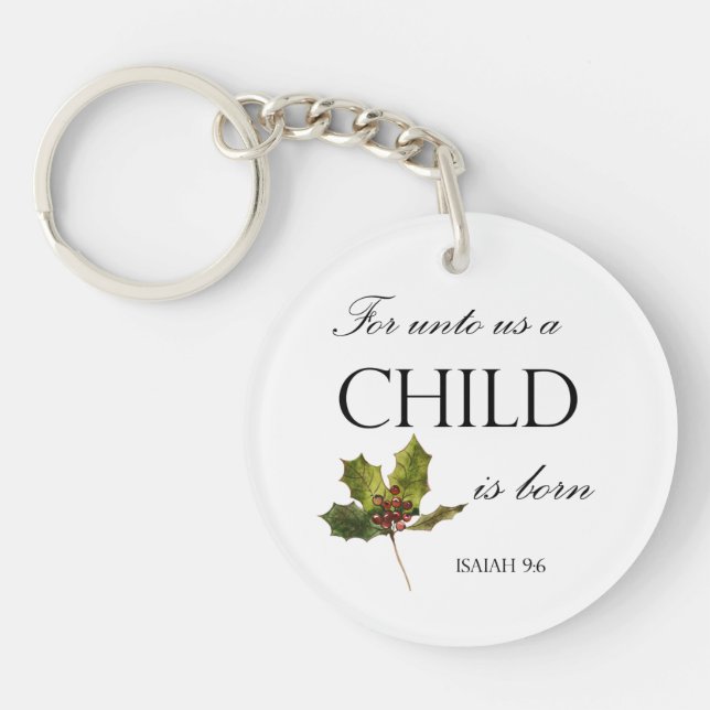  Christmas Bible Verse Round Keychain (Front)