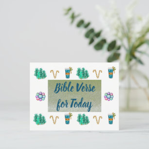 Christmas Bible Verse Today Faux Glitter Postcard