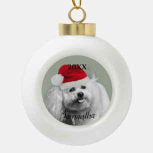 Christmas Bichon Frise dog personalized ornament