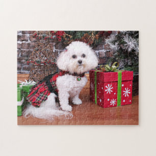 Christmas - Bichon Frise - Mia Jigsaw Puzzle